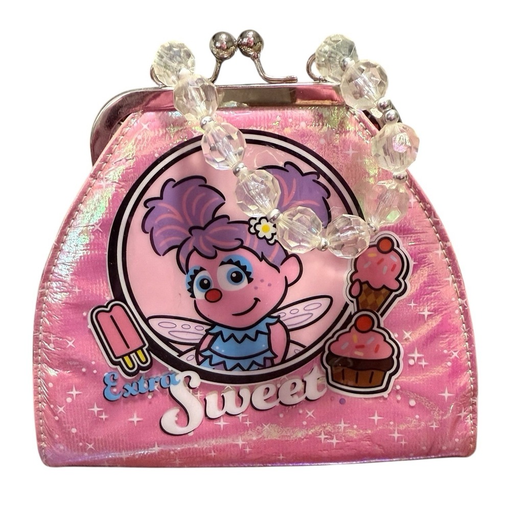 Sesame Street Place Abby Cadabby‎ Pink Purse Hand Bag Beaded Handle